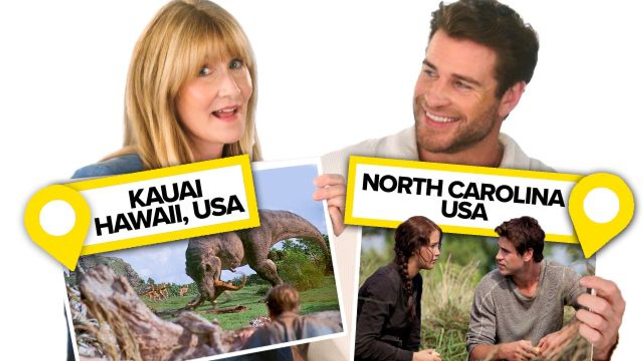 Laura Dern & Liam Hemsworth Test Their Movie Location Knowledge