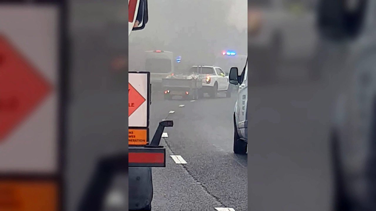 Video captures truck on fire