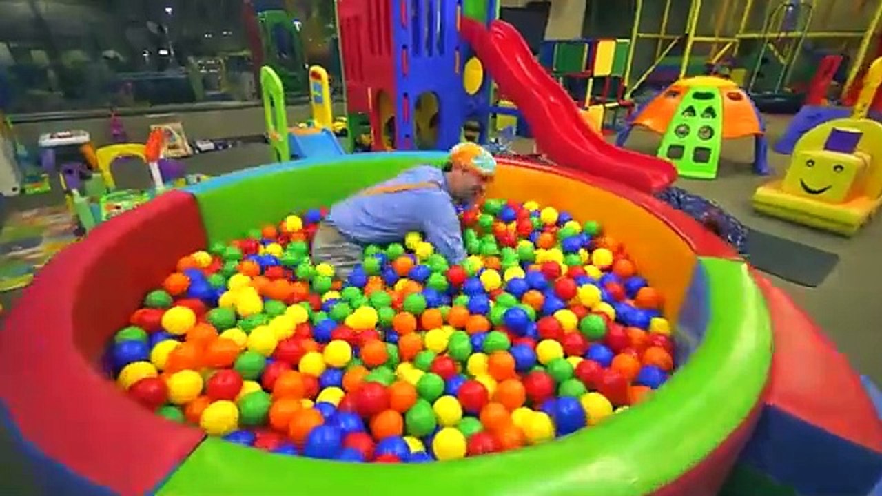 Blippi Visits an Indoor Playground _ Go Buster! _ Bus Cartoons for Kids! _ Funny Videos & Songs