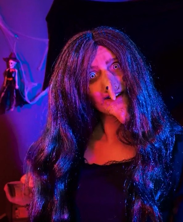 This is what perfection looks like: A beautiful girl is transformed into a spooky witch