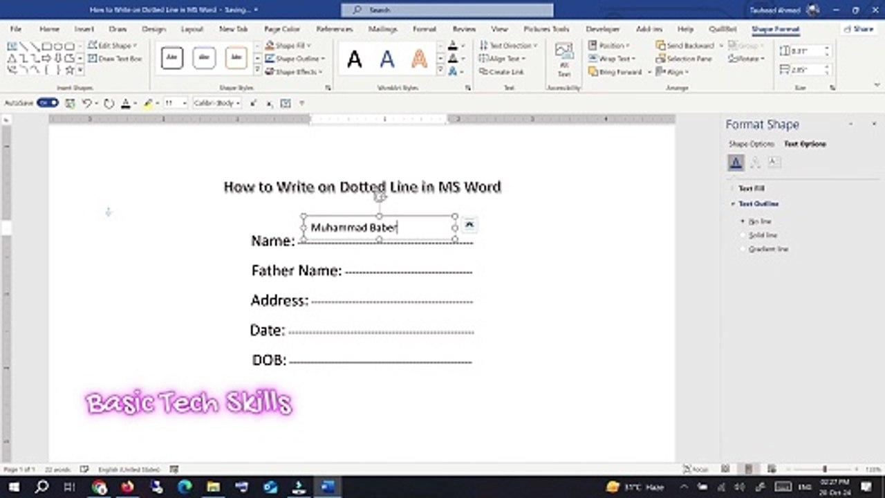 Master Writing on Dotted Lines in MS Word: Easy Step-by-Step Tutorial ✍️