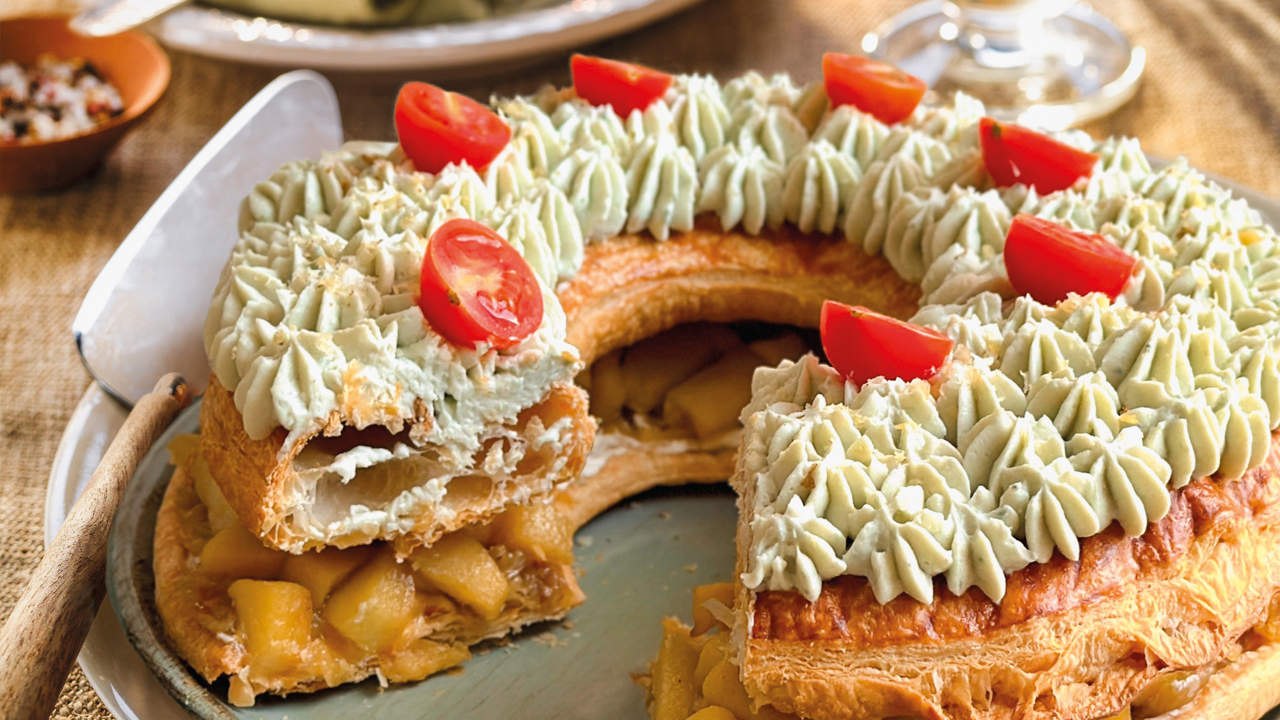 Roscón de hojaldre salado - Cocina Fácil