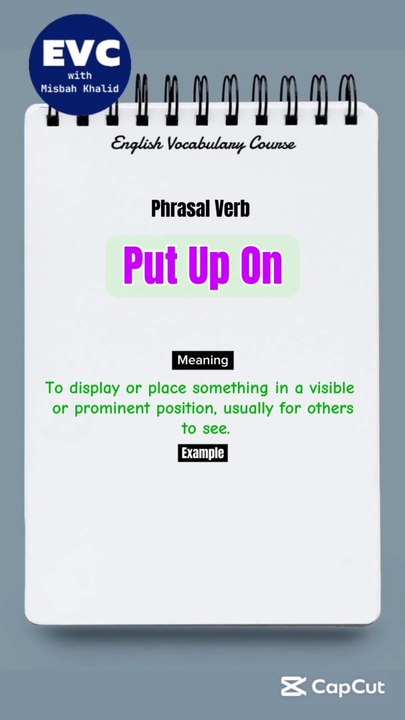 "Put up on" Meaning with Example| English Phrasal Verbs