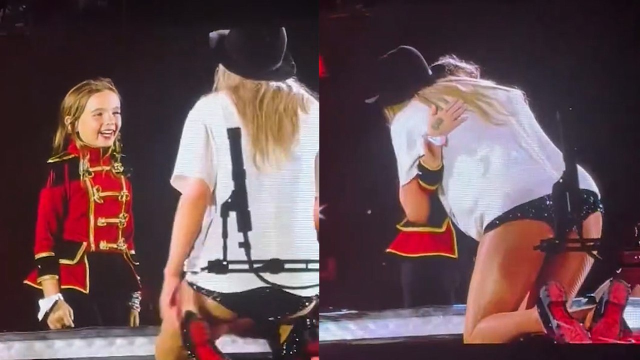 Taylor Swift gives young Swiftie "22" hat 