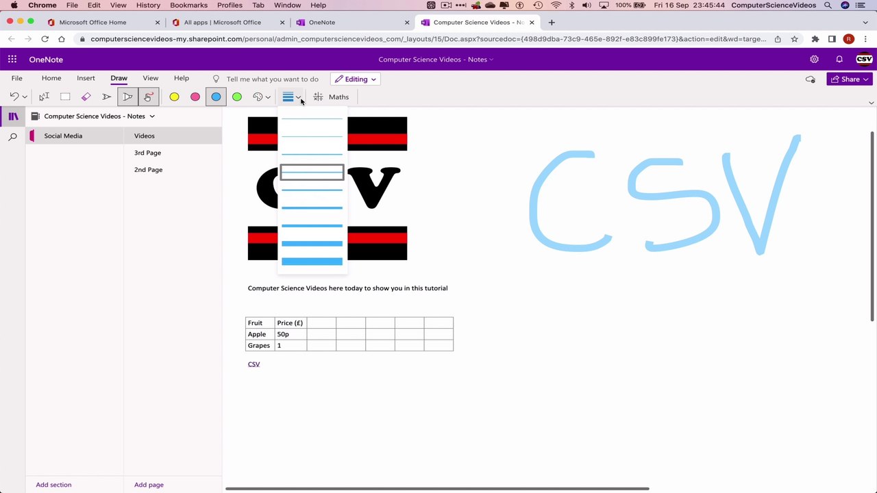 How to USE Microsoft OneNote for Office 365 On a Mac - Tutorial 9 - Draw in OneNote - Basic Tutorial