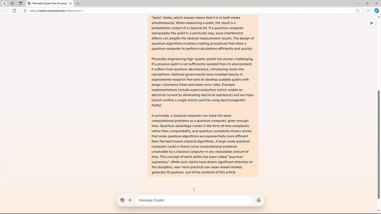 Microsoft Copilot Course Section 31 Generate Questions based on Contents Given