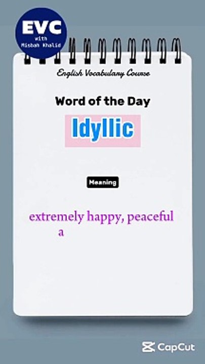 "Idyllic" Meaning in English| English Vocabulary Course #english #englishvocabulary