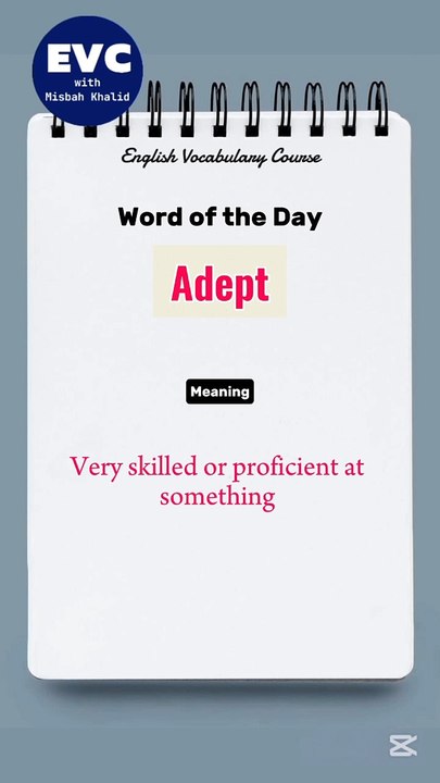 "Adept" Meaning in English| English Vocabulary Course #english #englishvocabulary