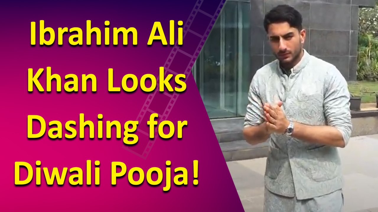 Ibrahim Ali Khan Shines in Traditional Attire at Dharma Productions' Diwali Pooja