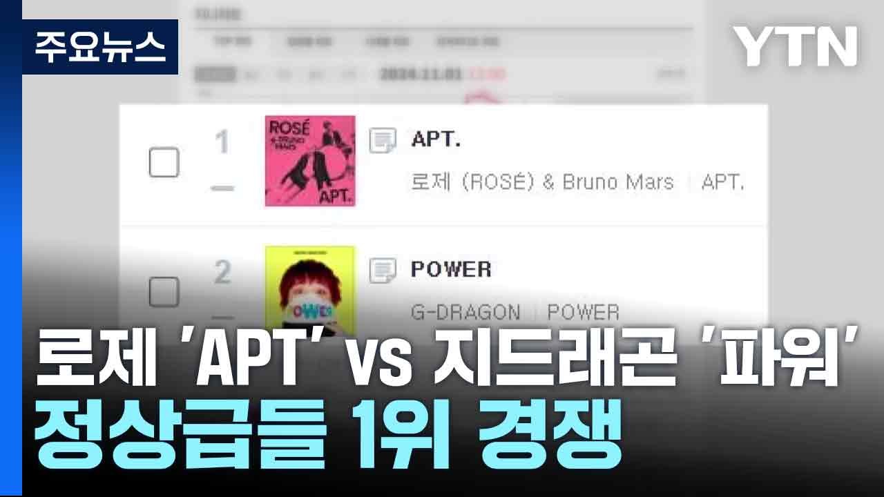 로제 'APT' vs 지드래곤 '파워'...정상급들 1위 경쟁 / YTN