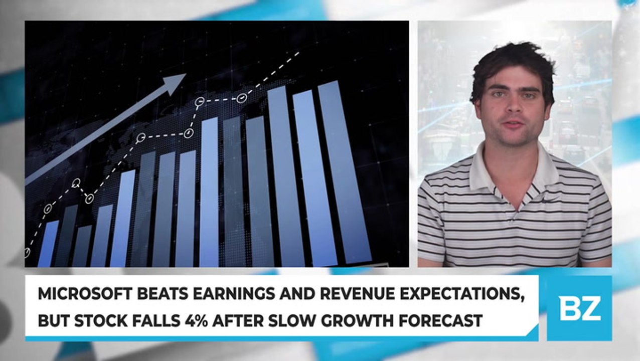 Microsoft Beats Earnings And Revenue Expectations, But Stock Falls 4% After Slow Growth Forecast
