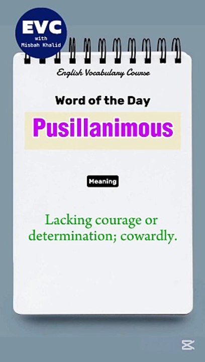 Understanding 'Pusillanimous' — A Key Vocabulary Word 📚