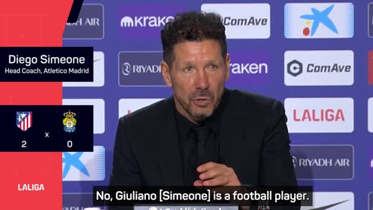 Simeone plays down praise for son Giuliano after first Atletico goal