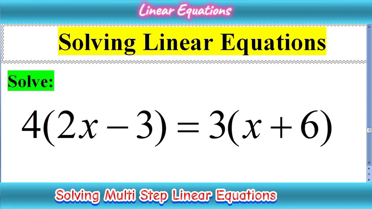 How to Solve Linear Equations involving Distributive Property | Linear Equations Algebra basics