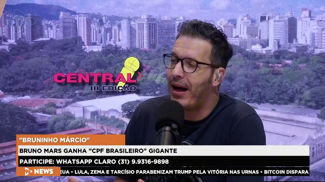 CENTRAL 98 | Bruno Mars ganha CPF gigante brasileiro durante show em BH