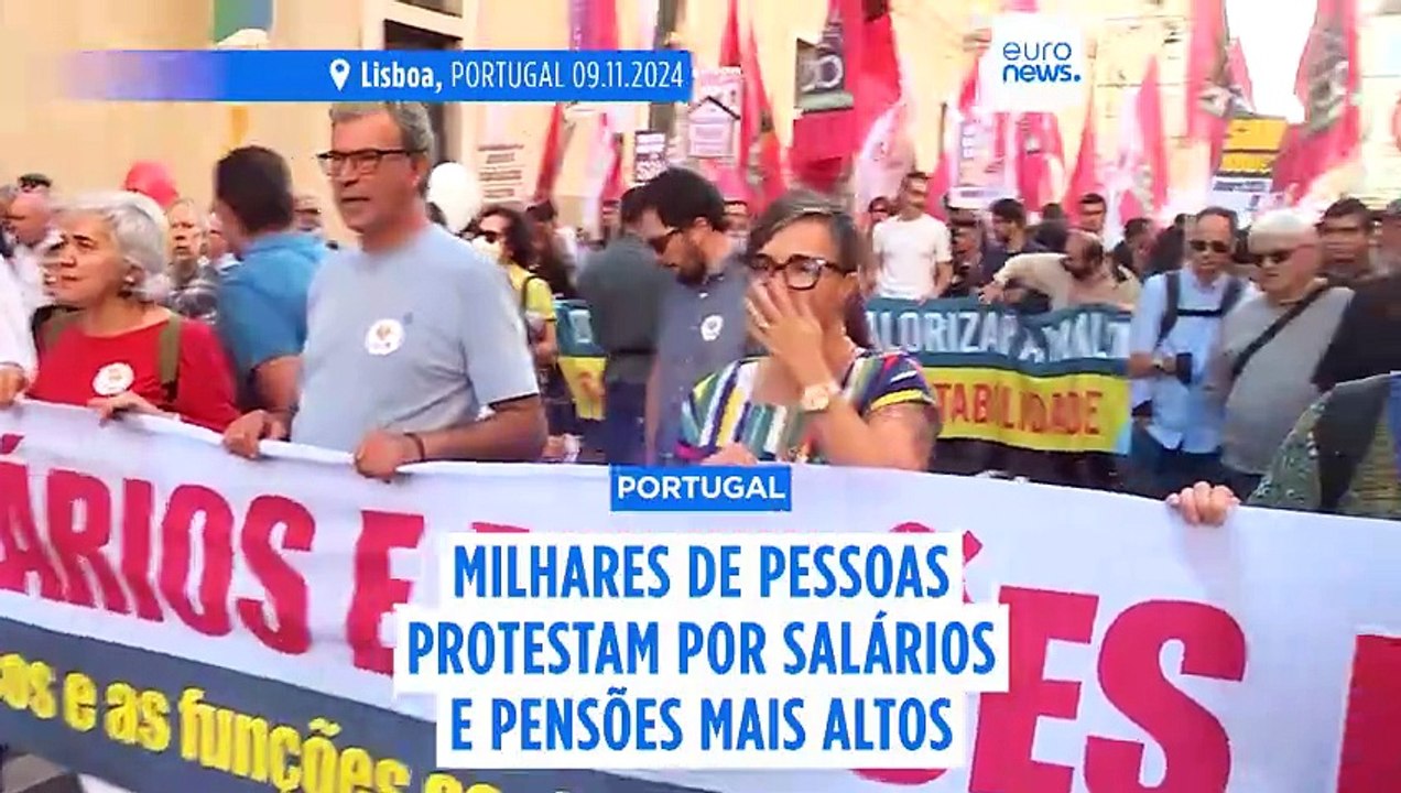 Milhares de pessoas protestam em Portugal para exigir aumentos dos salários e das pensões