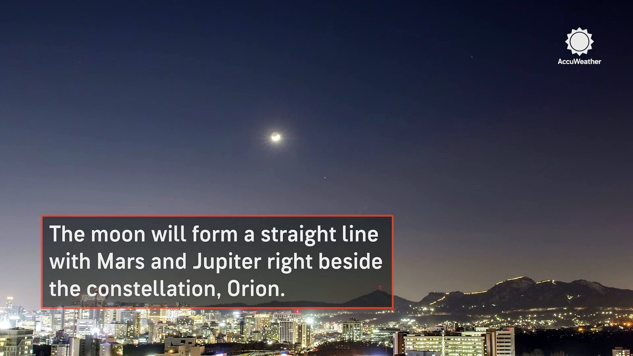 The moon, Mars and Jupiter to form straight line on Nov. 18