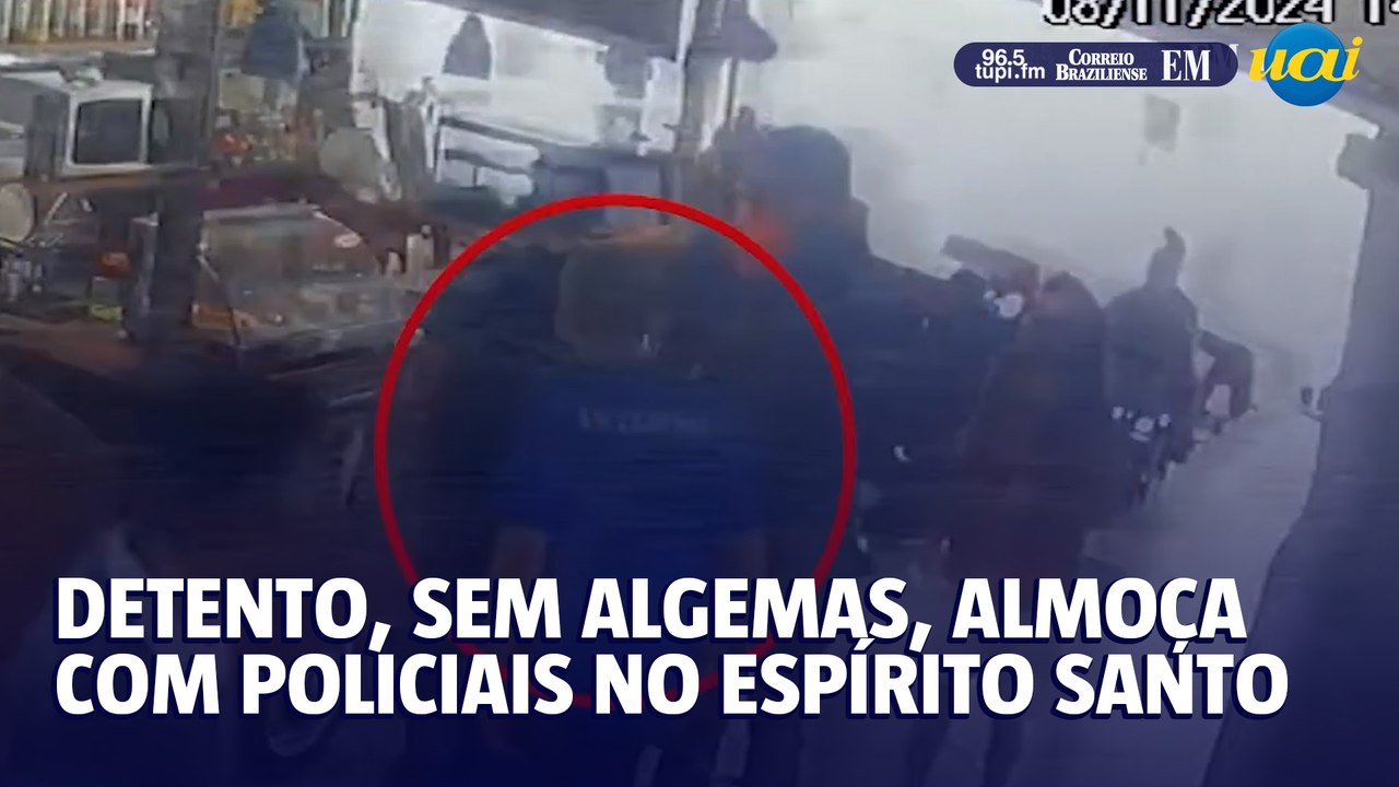 Detento, sem algemas, almoça com policiais no Espirito Santo