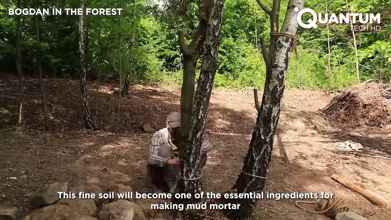 Man Builds House with STONES and LOGS in the Forest | by ‪@bogdanintheforest4382‬ | Quantum Technologie