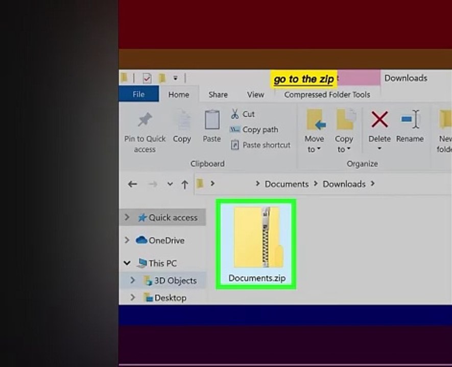 How To Extract & Open ZIP File in (Windows computer)