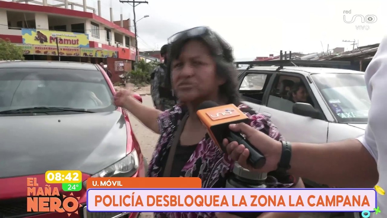 scz La policiía sale a despejar bloqueos de micreros y garantizar la transitabilidfad