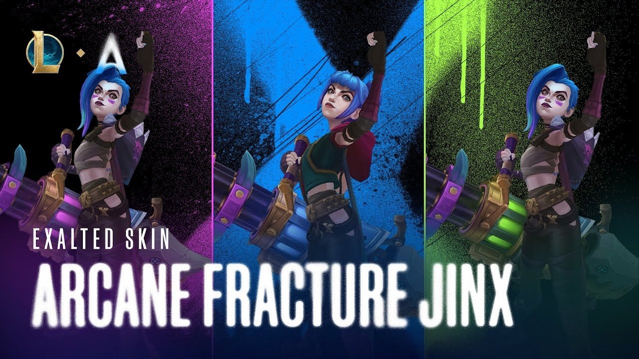 League of Legends - Aspecto exaltado Jinx fracturada de Arcane