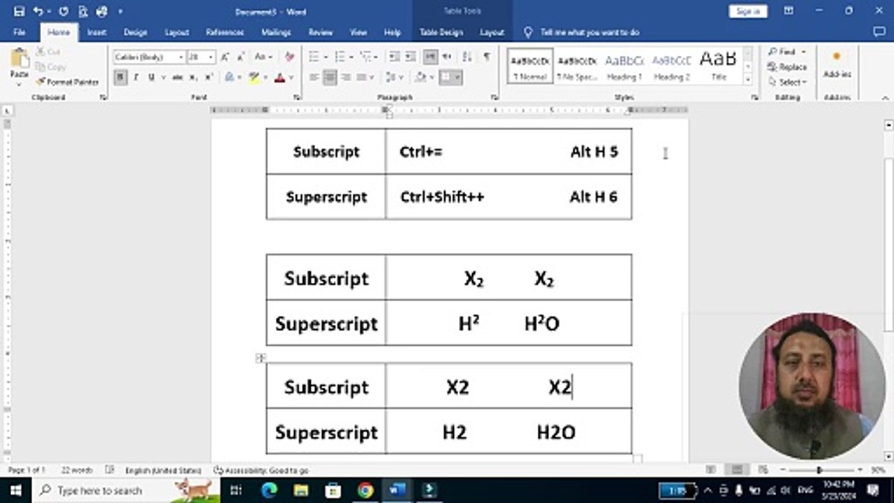 How To Use Subscript and Superscript in Microsoft Word 2019