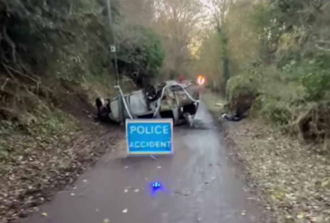 Burnt out car found on Edinburgh cycle path