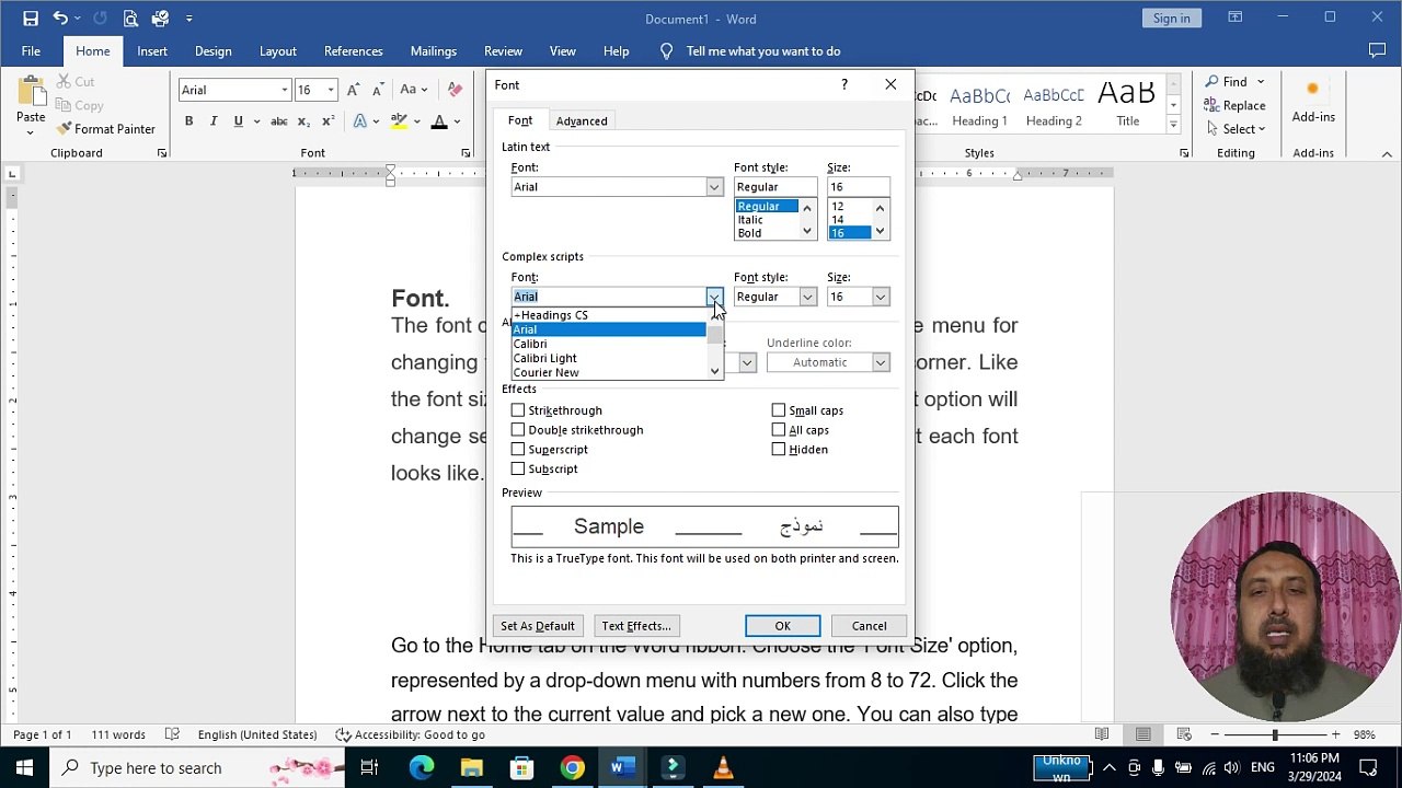 How To Use Font & Font Size In Microsoft Word 2019