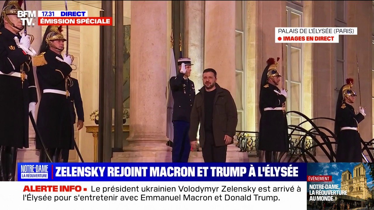 L'arrivée de Volodymyr Zelensky à l'Élysée