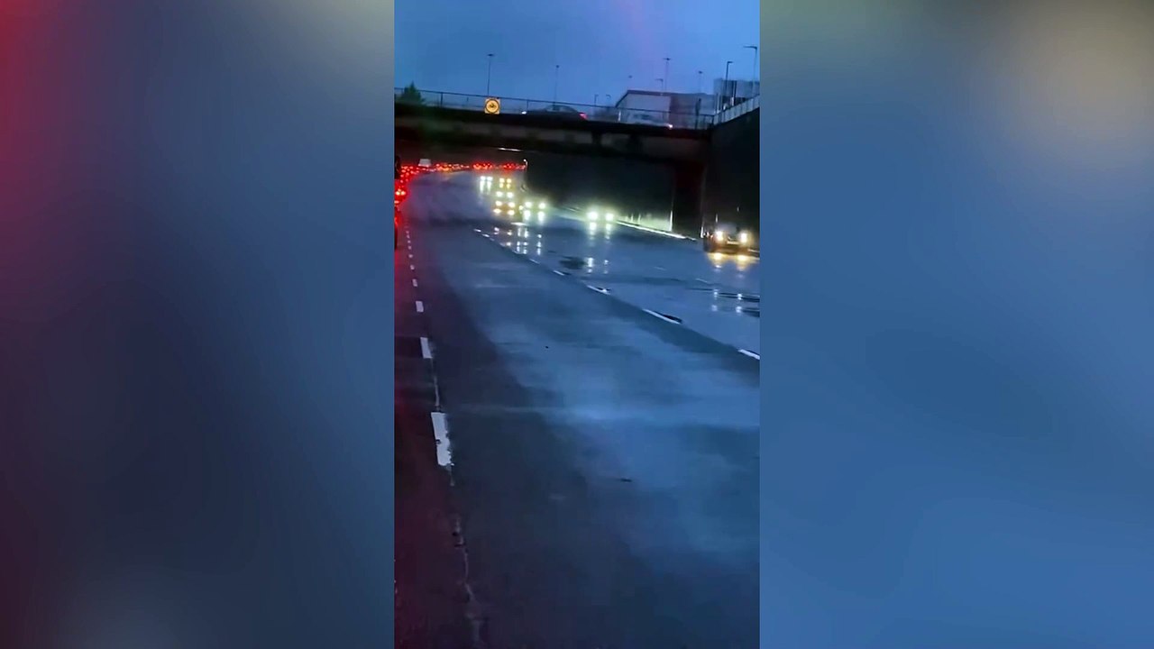 Storm Darragh: Reckless e-scooter rider risks life on motorway