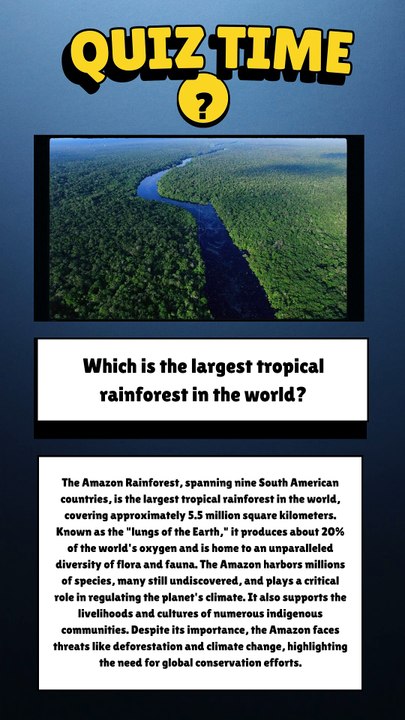 Which is the largest tropical rainforest in the world?
