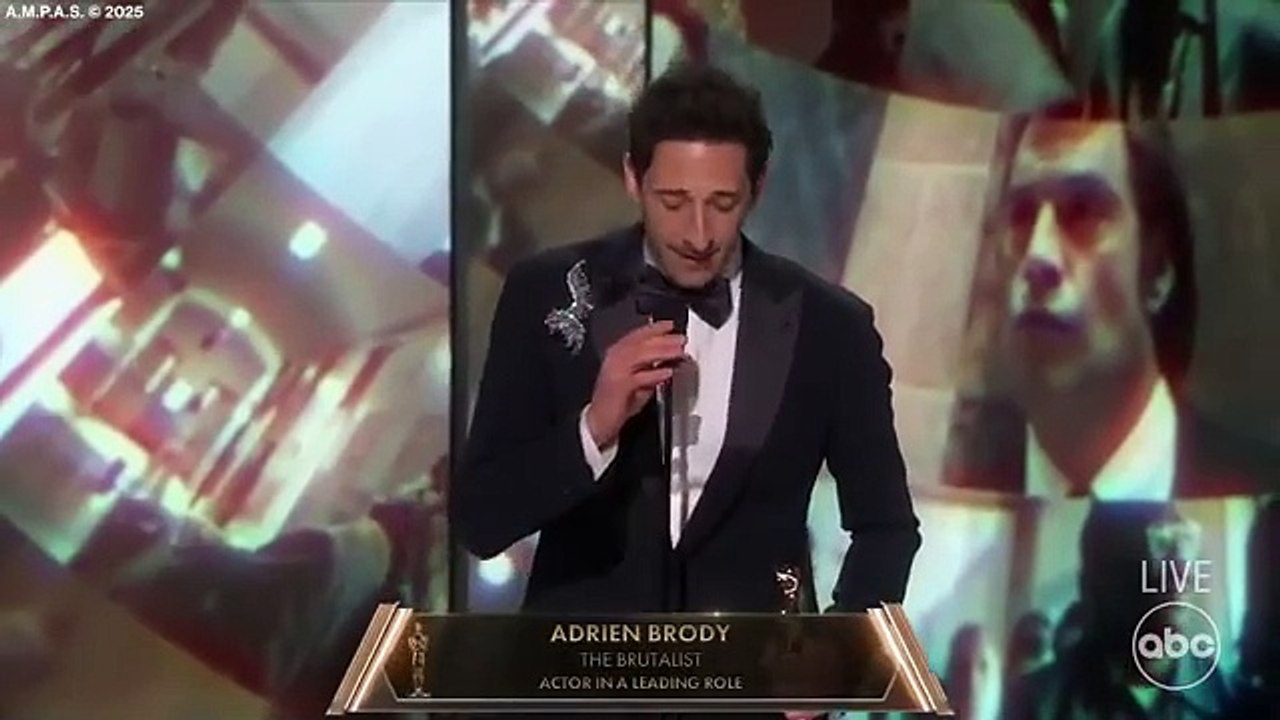 Oscars 2025 Adrien Brody accepts award for best actor in 'The Brutalist' Trending Daily Updates