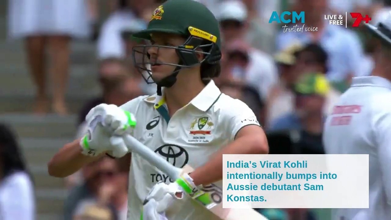 Kohli-Konstas clash. Footage: Channel 7