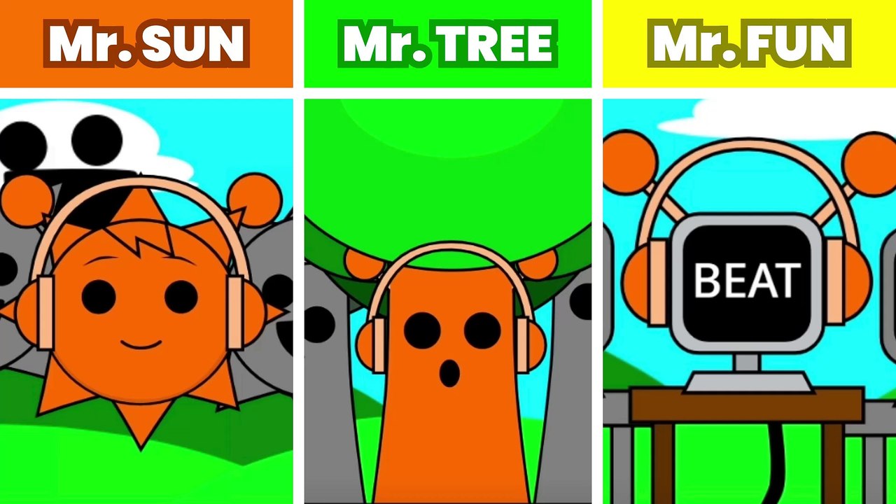 Incredibox Sprunki Mr Sun Mr Tree And Mr Fun Normal And Horror Edition