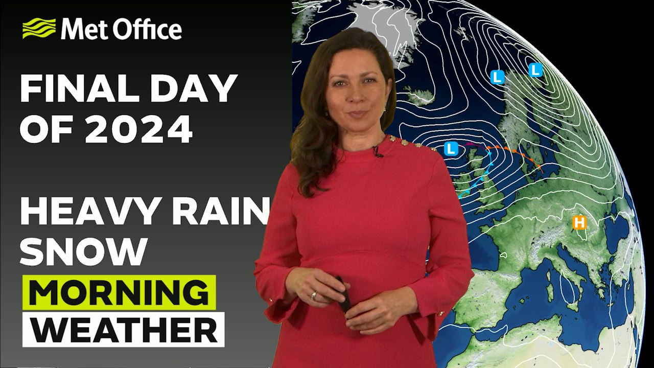 Met Office Tuesday Morning Weather Forecast 31/12/2024