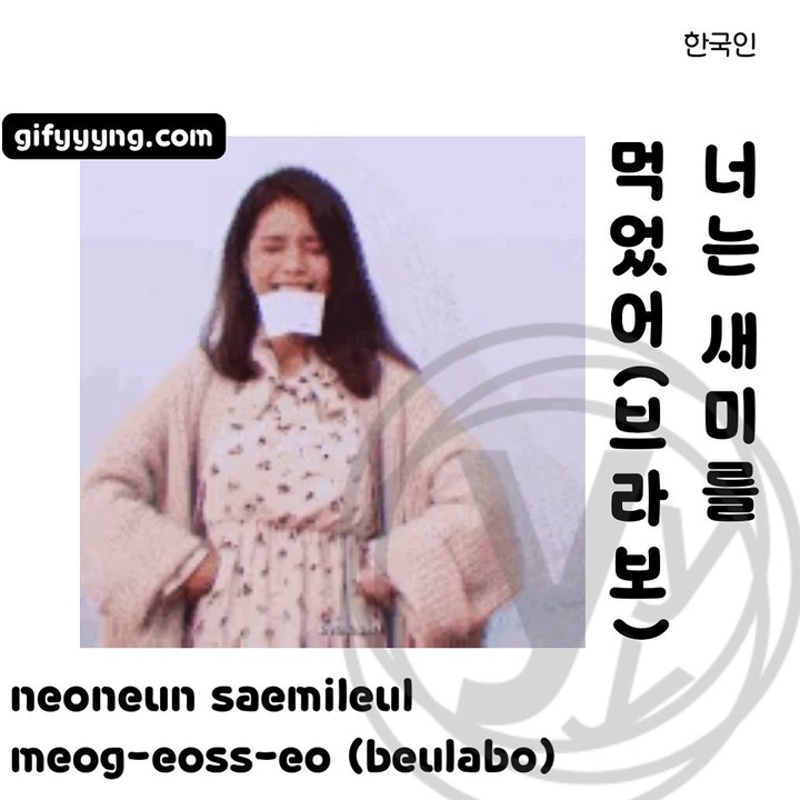 “você comeu Sammy (bravo)” Traduzido para coreano e português 솔라 ~ 을위한