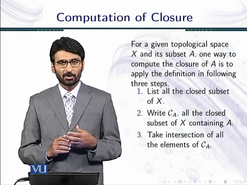 Lecture 28  Computation of Closure in Topology in Urdu