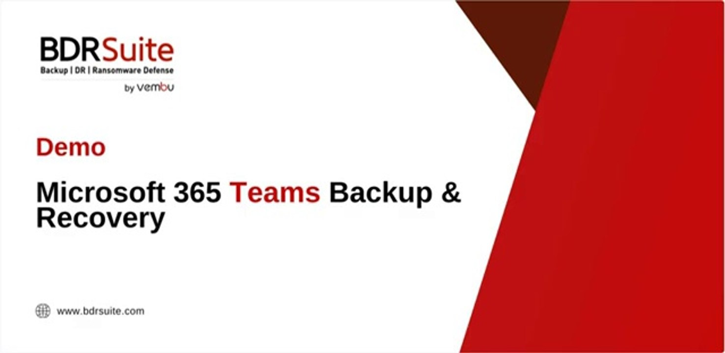 How to Backup and Restore Microsoft 365 Teams | BDRSuite Demo
