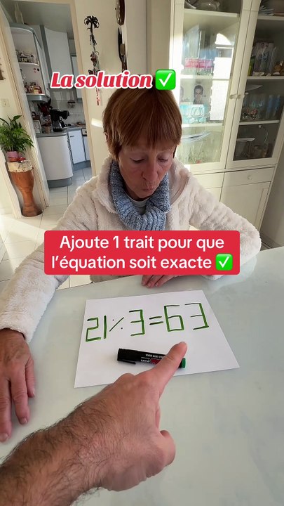 AJOUTE 1 TRAIT POUR RENDRE CETTE ÉQUATION EXACTE ( solution énigme )