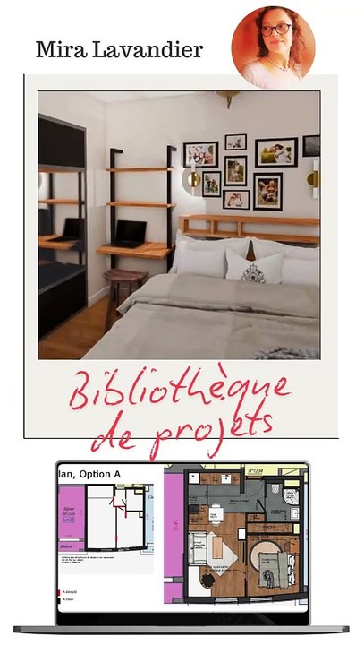 Aménagement de chambre adulte de 11m2 avec coin bureau