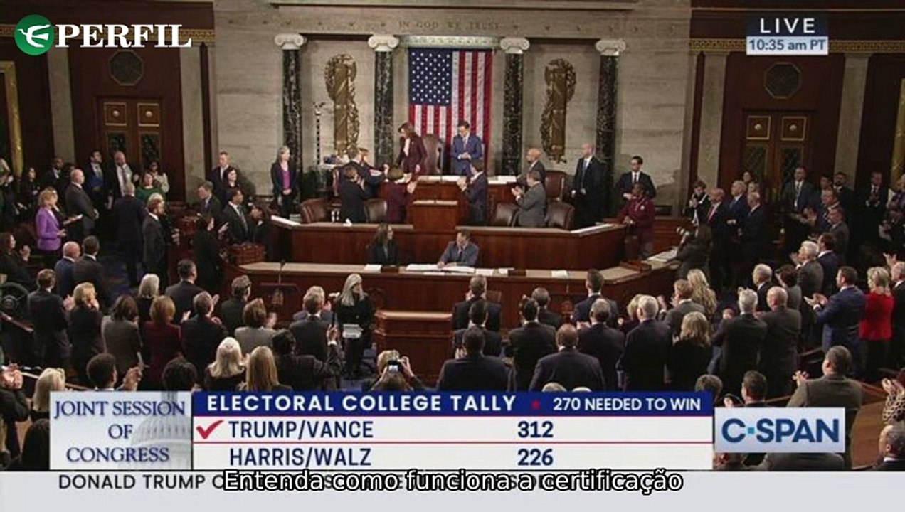 "Congresso dos EUA certifica vitória de Trump, desconto no IPVA 2025 e reprovação de atos no Brasil."