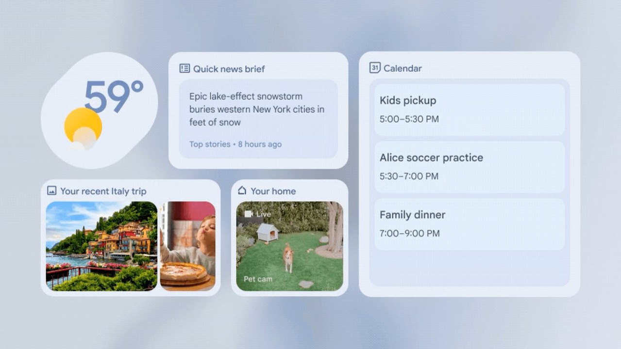 Widgets en Google TV