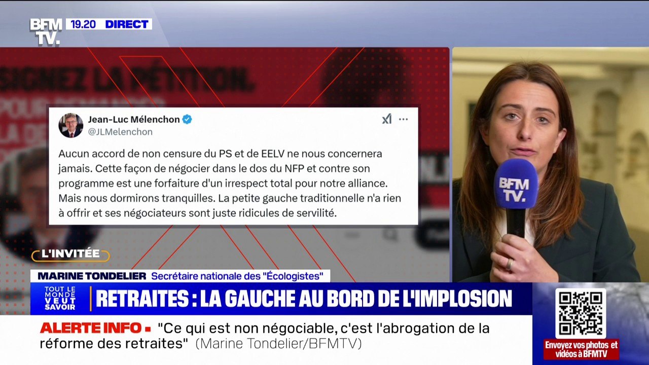 "Je défends les Françaises et les Français les plus vulnérables qui n'ont pas le luxe d'attendre le Grand Soir": Marine Tondelier (les Écologistes) répond à Jean-Luc Mélenchon