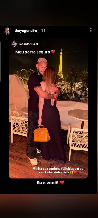 Thays & Joelinton share loved up snaps from Paris
