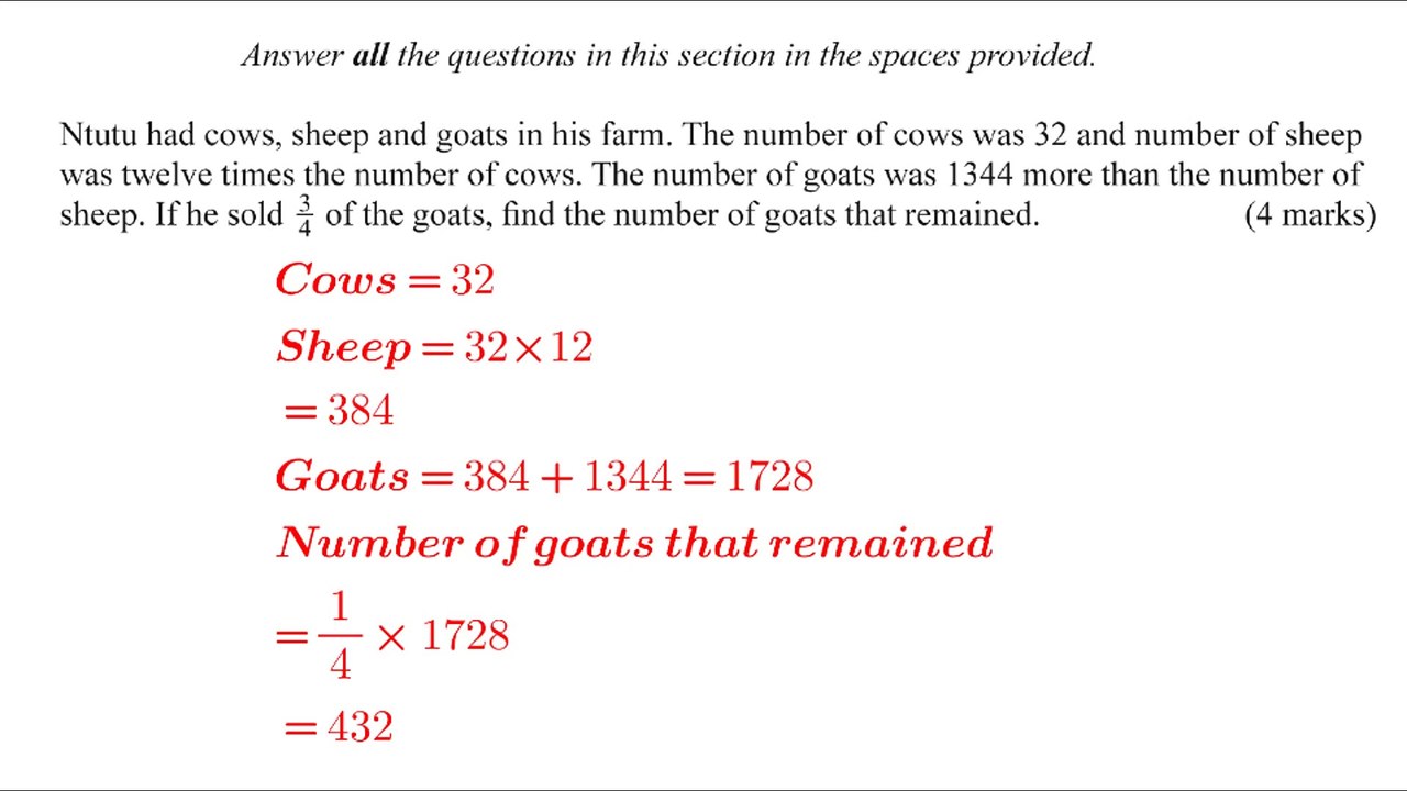 Math important questions#KCSE 2014 paper 1 #questions and answers #STEM #marking scheme