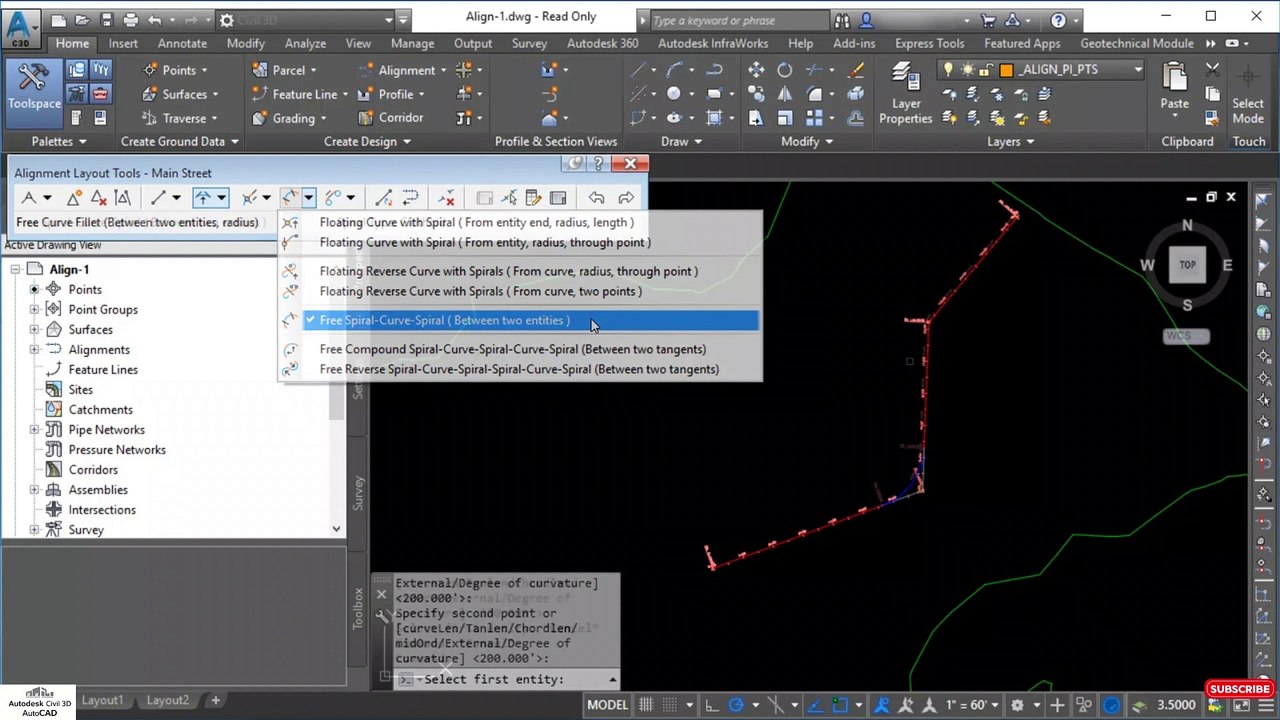 how to Create an Alignment and Profile in civil 3d #autocadcivil3d #autocad #civil3d #Autodesk #civil3d