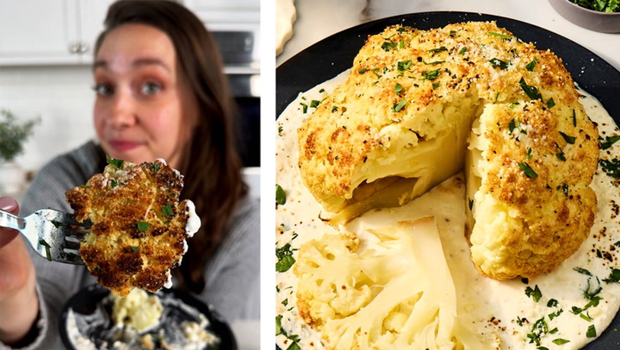 Cacio e Pepe Whole Roasted Cauliflower