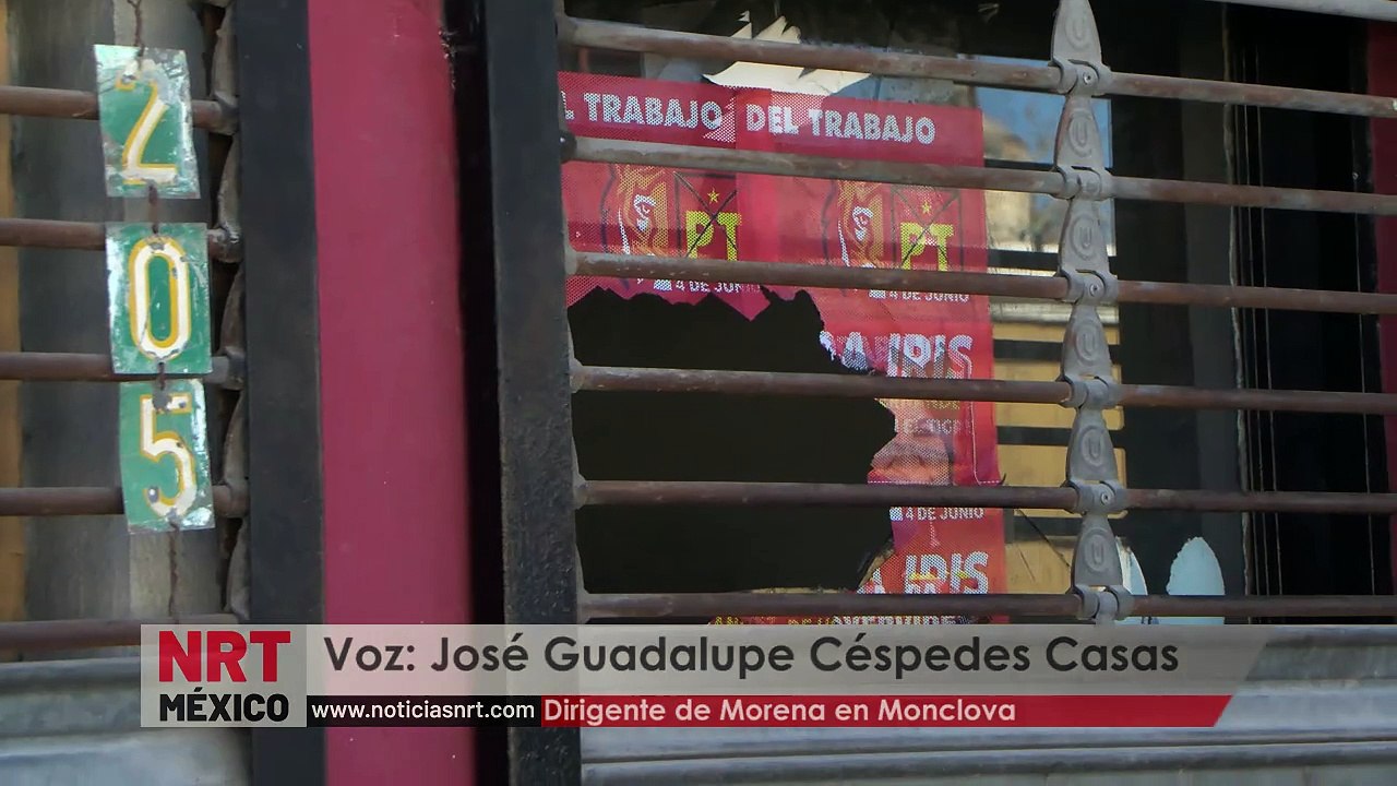 También los ventanales   de Morena fueron quebrados