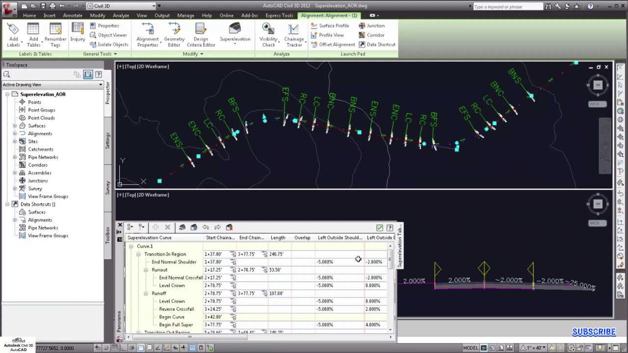 how to Superelevation Axis of Rotation in civil 3d #autocadcivil3d #civil3d #autocad #autodesk #Autodesk #civil3d